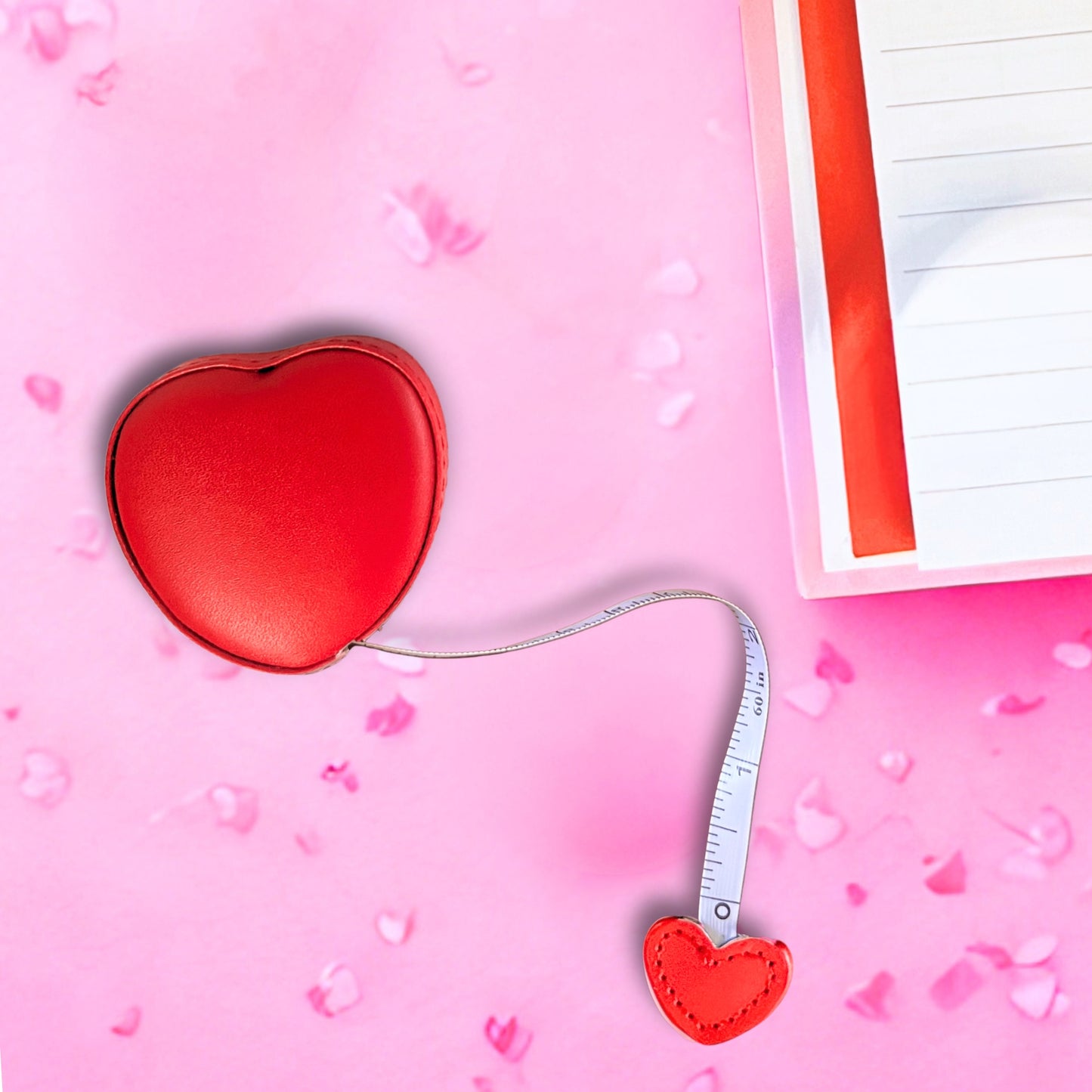 Leather Cased Heart Shaped Measuring Tape