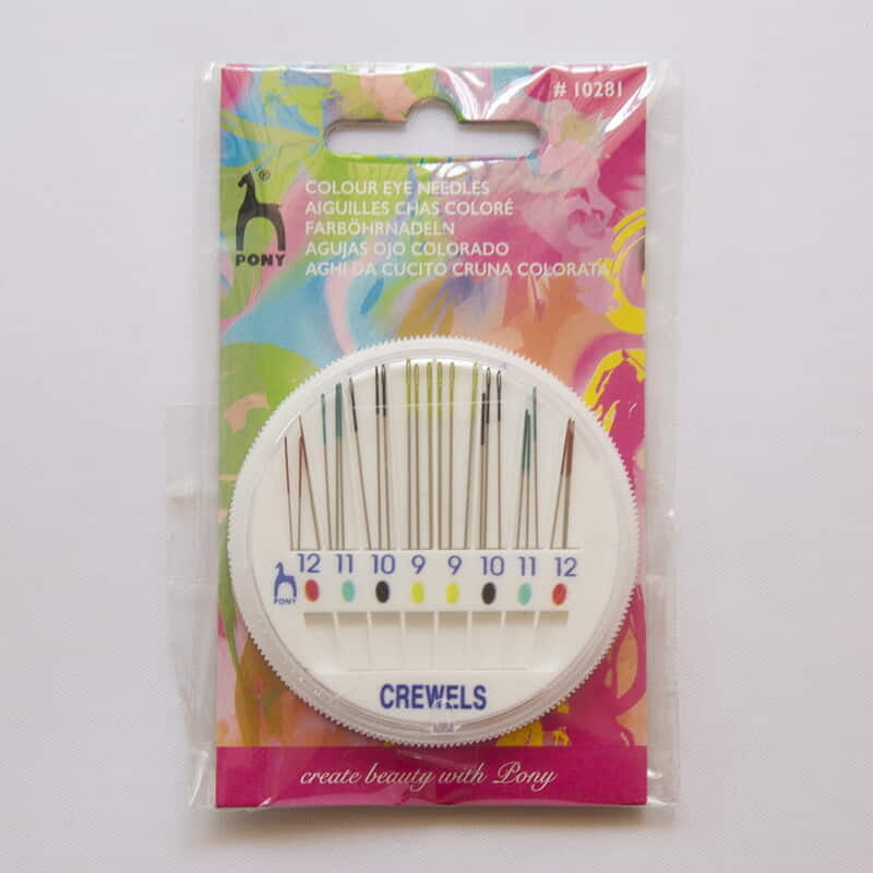 Pony Colour Eye Hand Sewing Super Fine Needles — Pack of 24