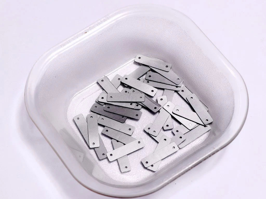 Silver Two Hole Rectangular Plastic Sequins — 100g