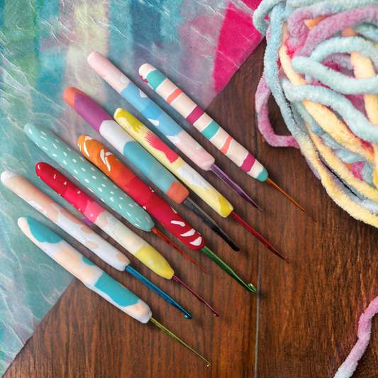 colourful crochet hook set