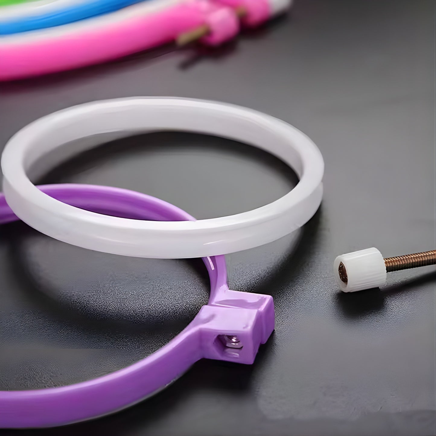 purple embroidery hoop