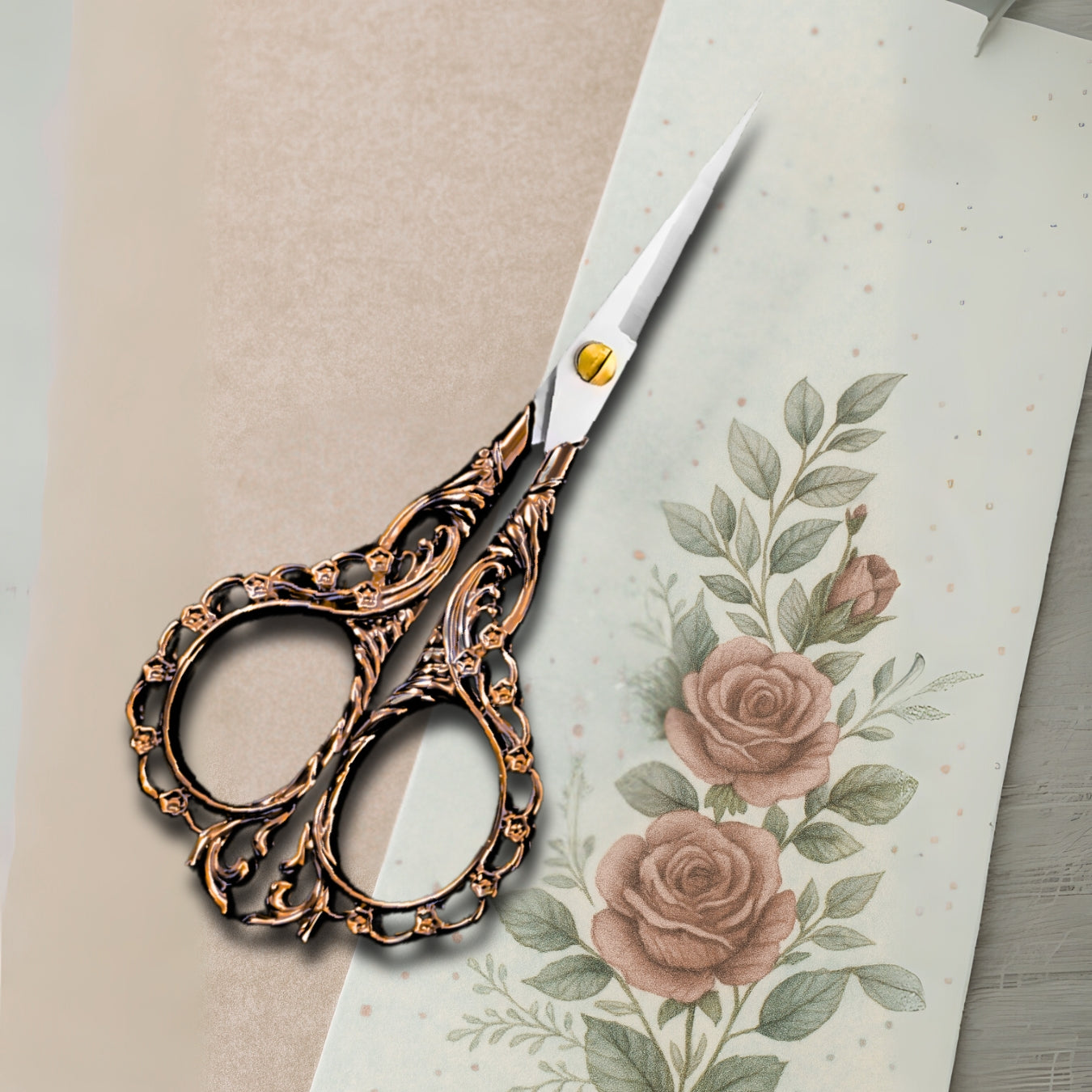 copper embroidery scissors