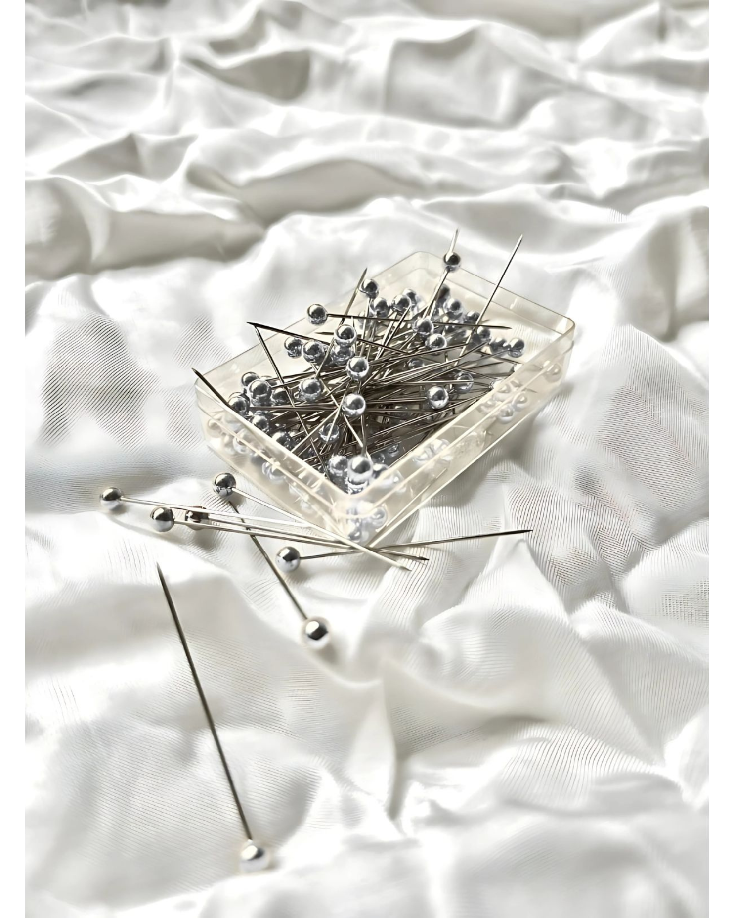 metallic silver draping pins