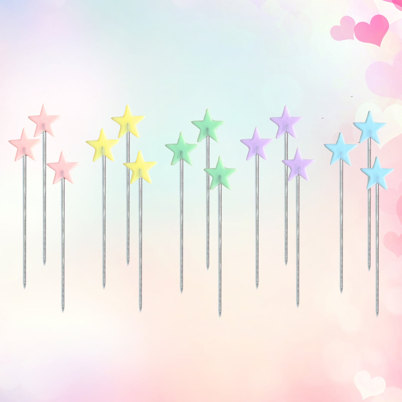 pastel star shaped sewing pins