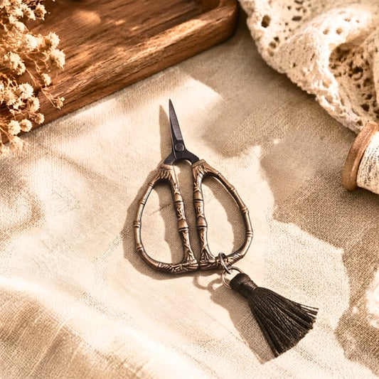Mini Bamboo Embroidery Scissors with Tassel