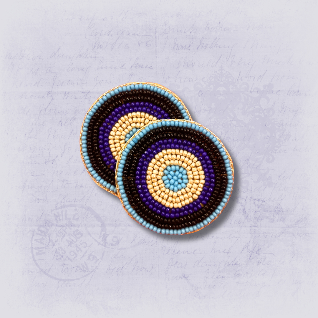 Beaded Evil Eye Embroidery Patch