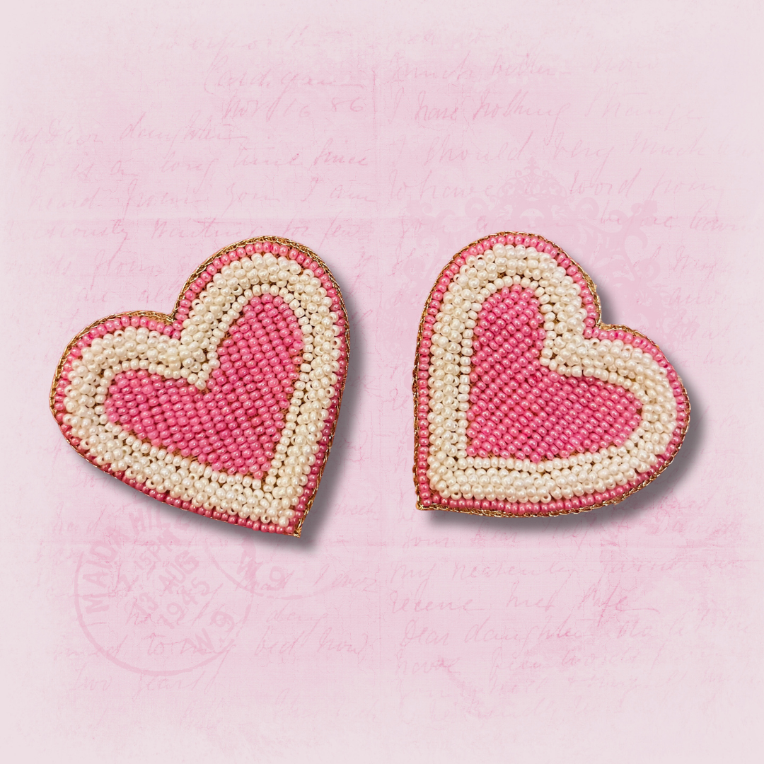 Beaded Heart Embroidery Patch