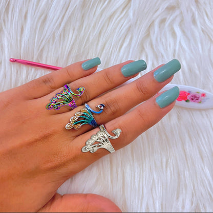 Peacock Crochet Ring