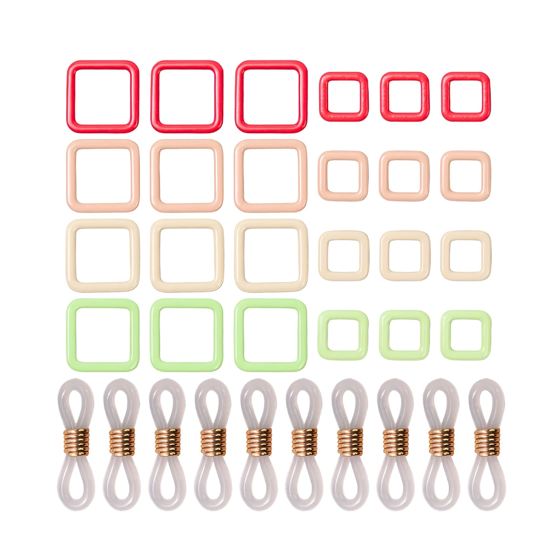 Colour Pop Square Knitting Stitch Markers (24pcs + 10pcs stitch counters)