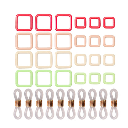Colour Pop Square Knitting Stitch Markers (24pcs + 10pcs stitch counters)