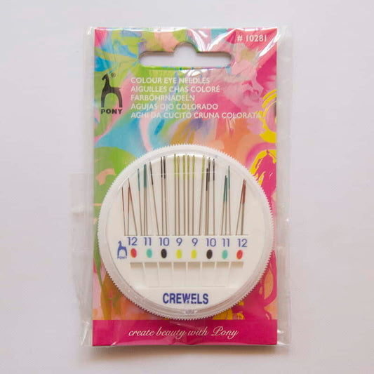 Pony Colour Eye Hand Sewing Super Fine Needles — Pack of 24