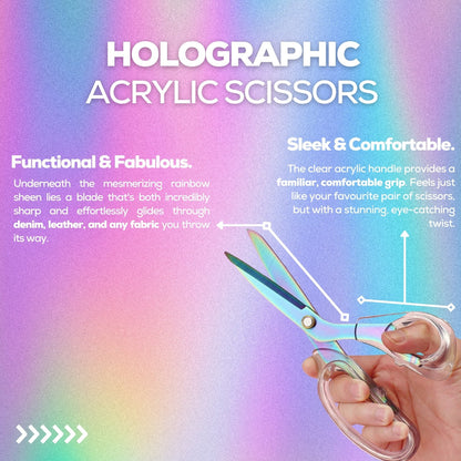 Holographic Acrylic Fabric Scissors (8.5inch)