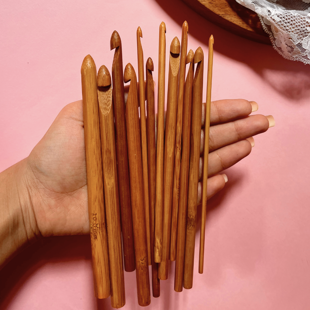 Wooden Crochet Hook Set Bamboo