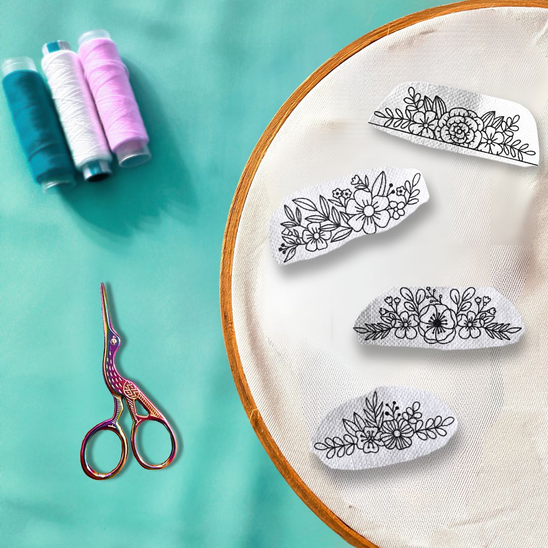 Border Embroidery Stick and Stitch Embroidery Sticker Design
