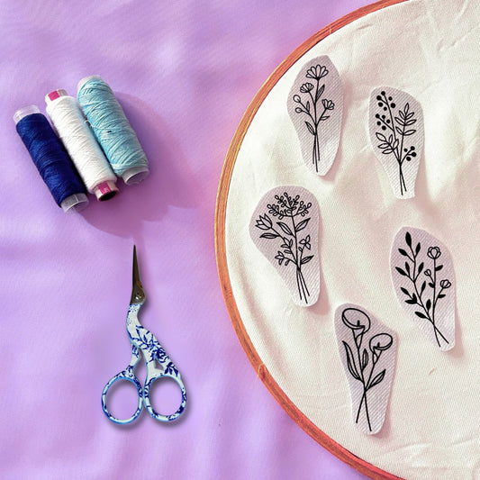 Floral Stick & Stitch Embroidery Stickers