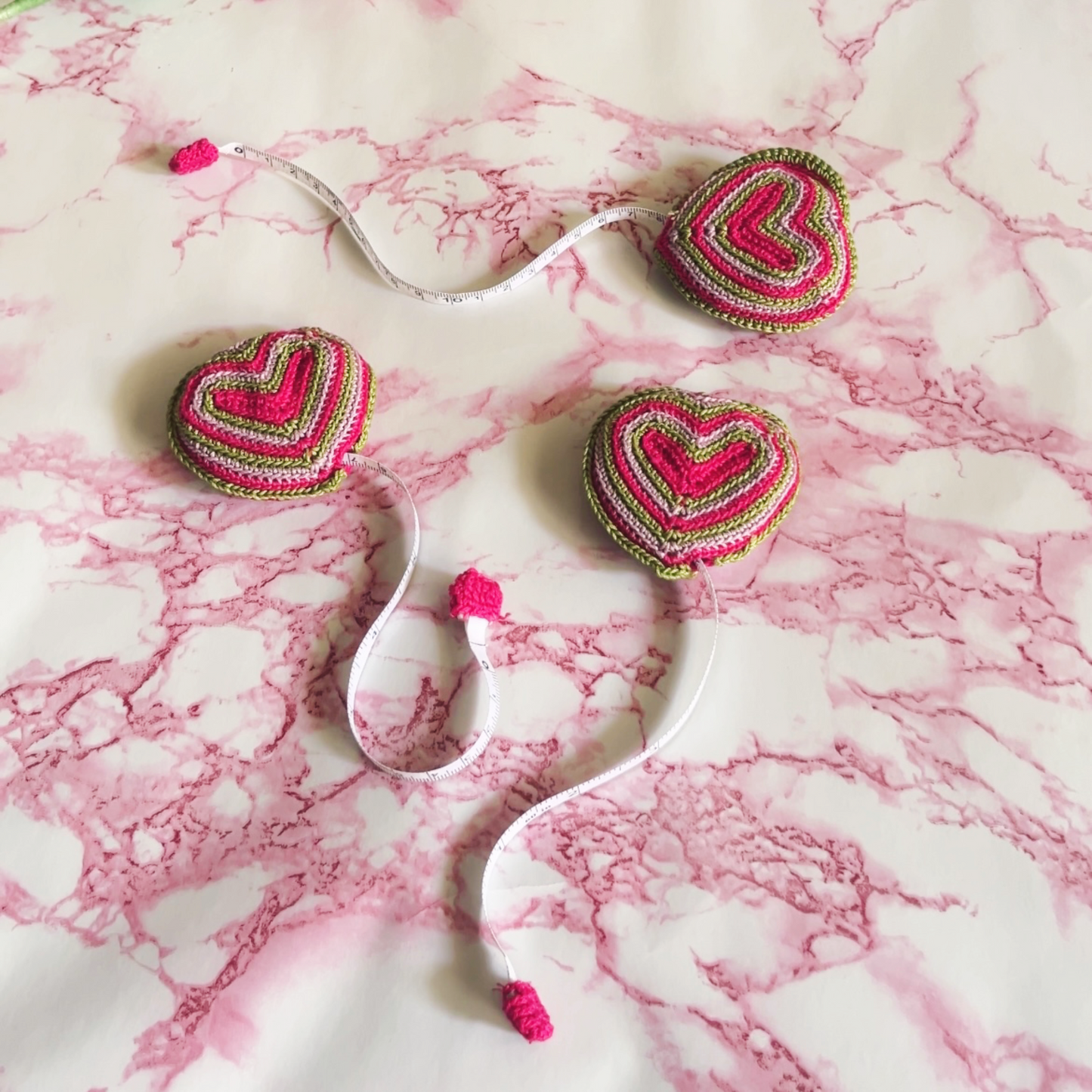 heart measuring tape crochet