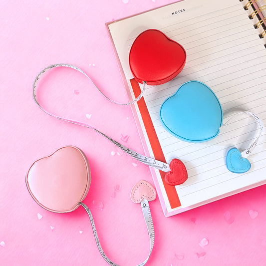 Leather Cased Heart Shaped Measuring Tape