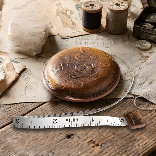 Embossed Leather Vintage Measuring Tape