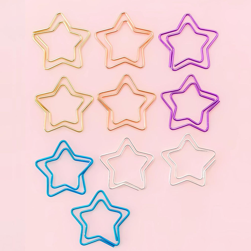 Star Shaped Metallic Paper Clips (Set of 10) – Materialism