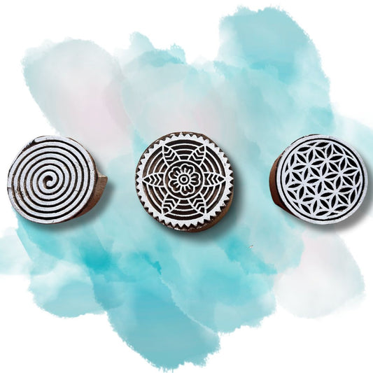 Spiral Dreams Block Printing Blocks - Set of 3
