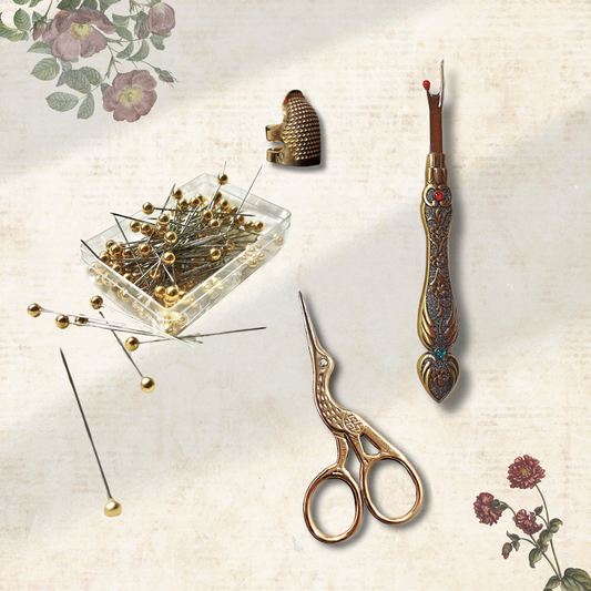 Vintage Sewing Box Gold