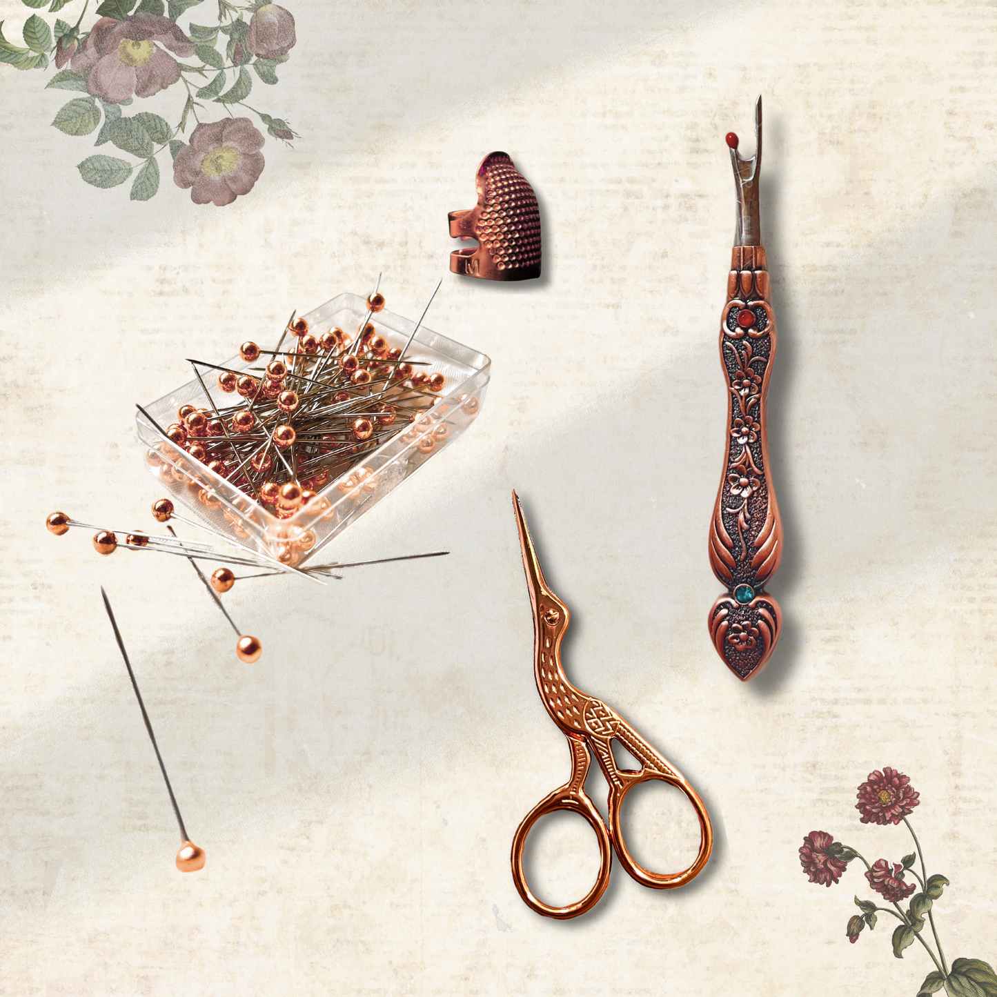 Vintage Sewing Box Rose Gold
