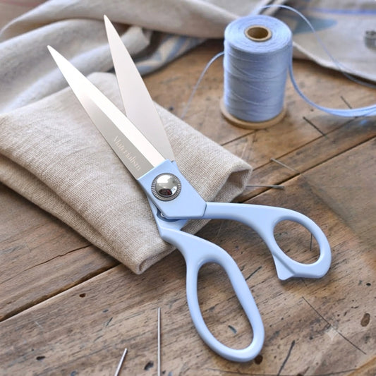 blue fabric scissors