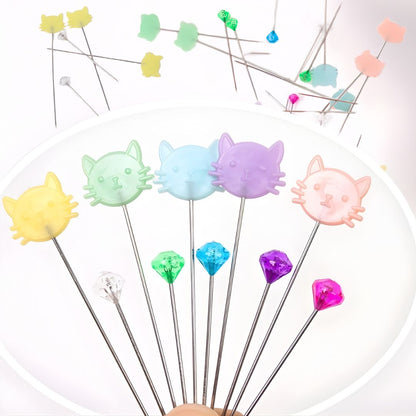 colourful stitching pins