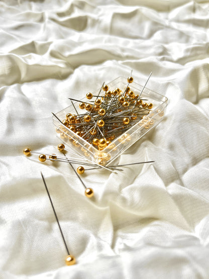 sewing pins metallic gold