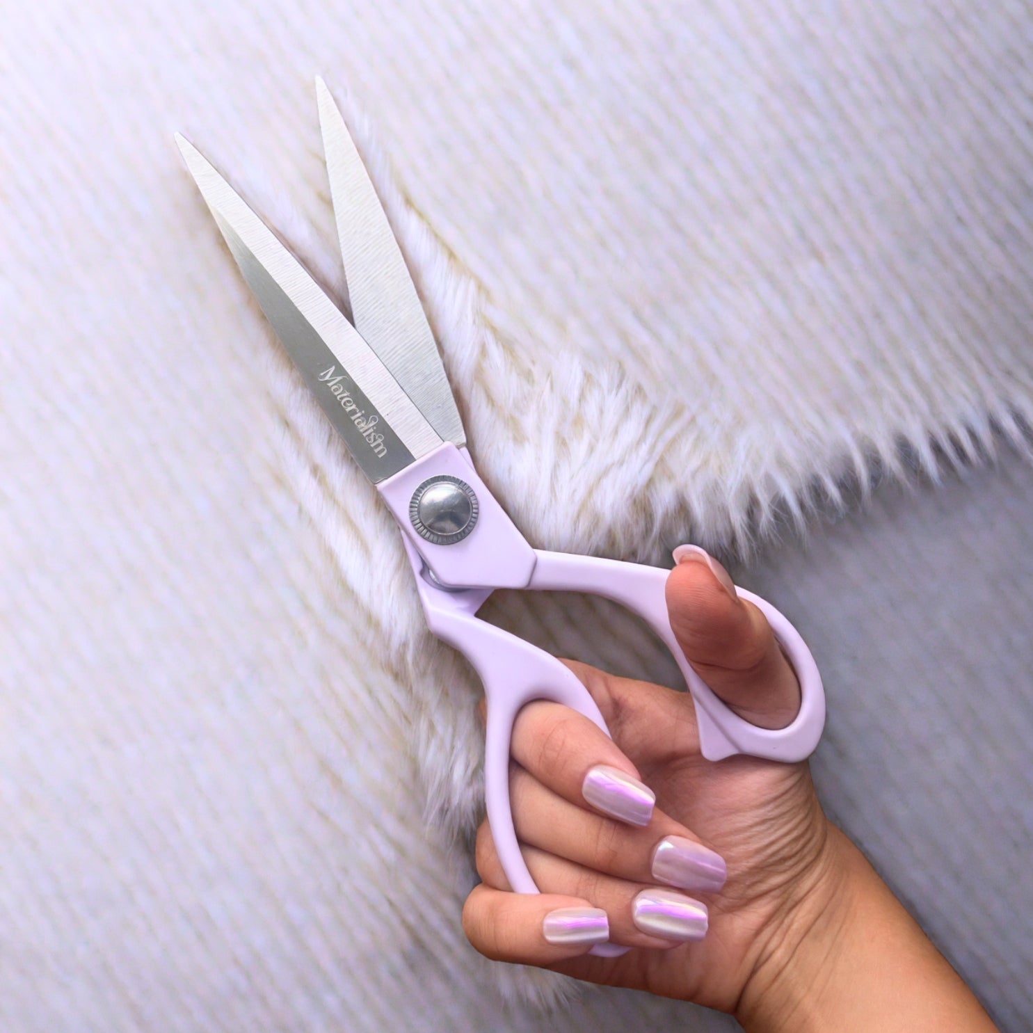 purple fabric shears