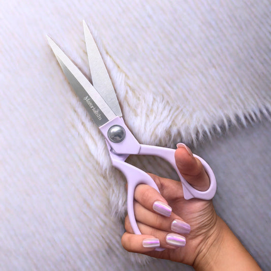 purple fabric shears
