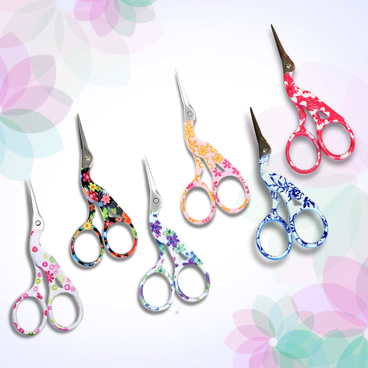 Set of floral printed scissors 