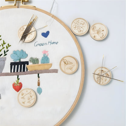 wooden needle holder