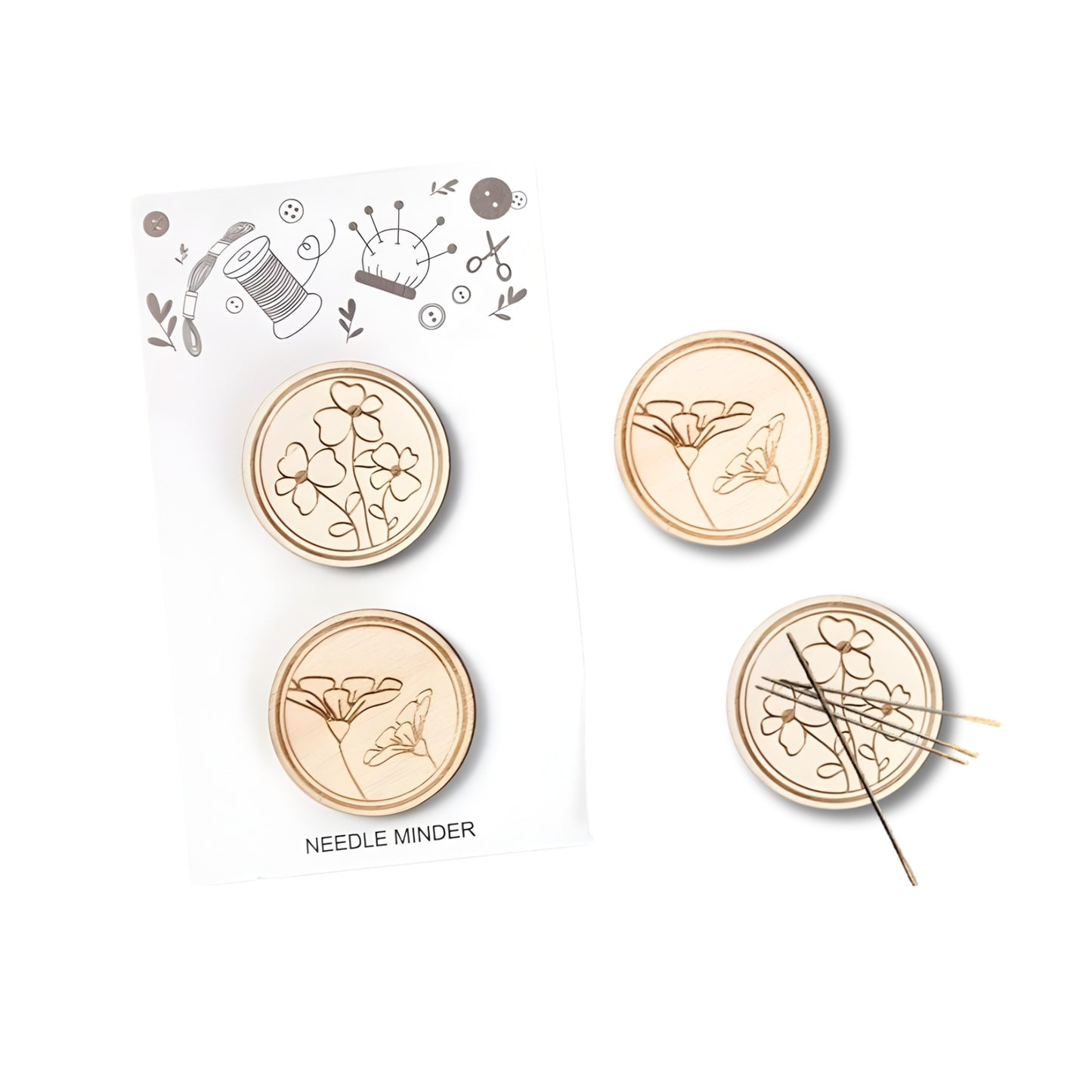 magnetic wooden needle minder