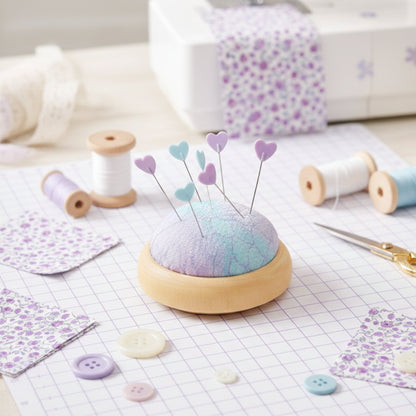 pin cushion wooden base
