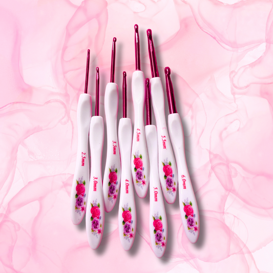 2.5mm-6mm crochet hook set pink large