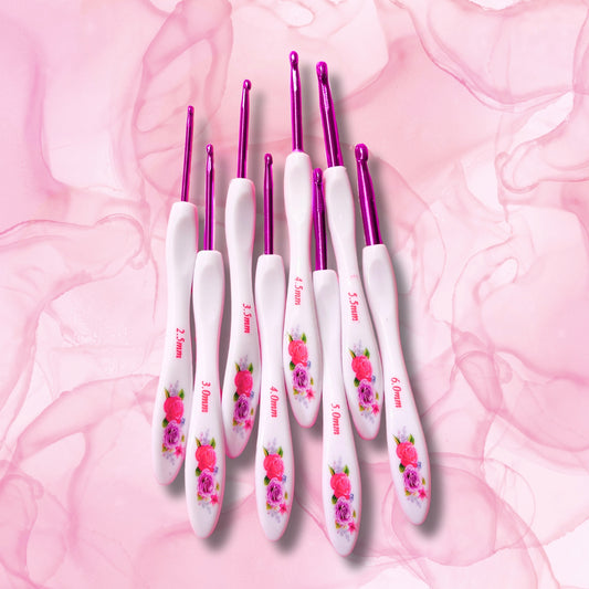 2.5mm-6mm crochet hook set pink large