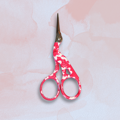 cute printed embroidery scissors pink