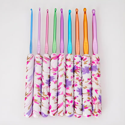 printed crochet hook set