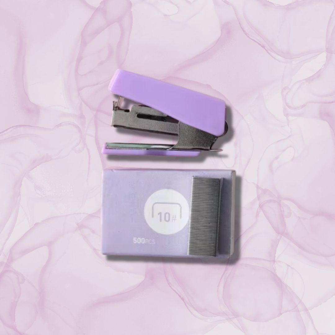 cute kawaii mini stapler purple