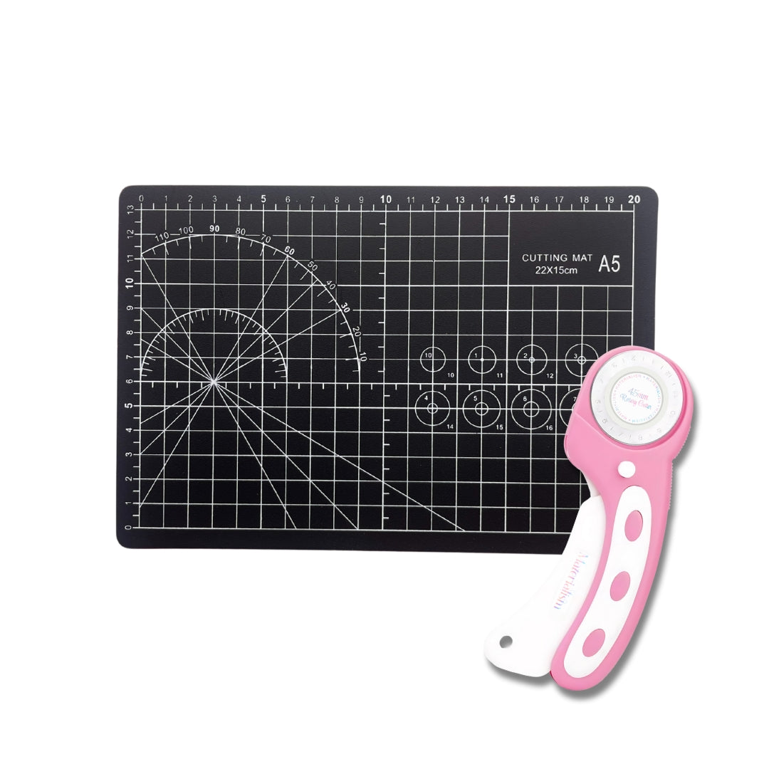 rotary cutter with mat for sewing
