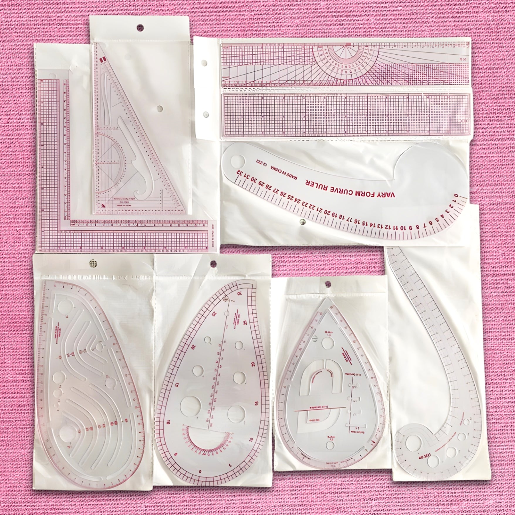 sewing ruler set for pattern cutting