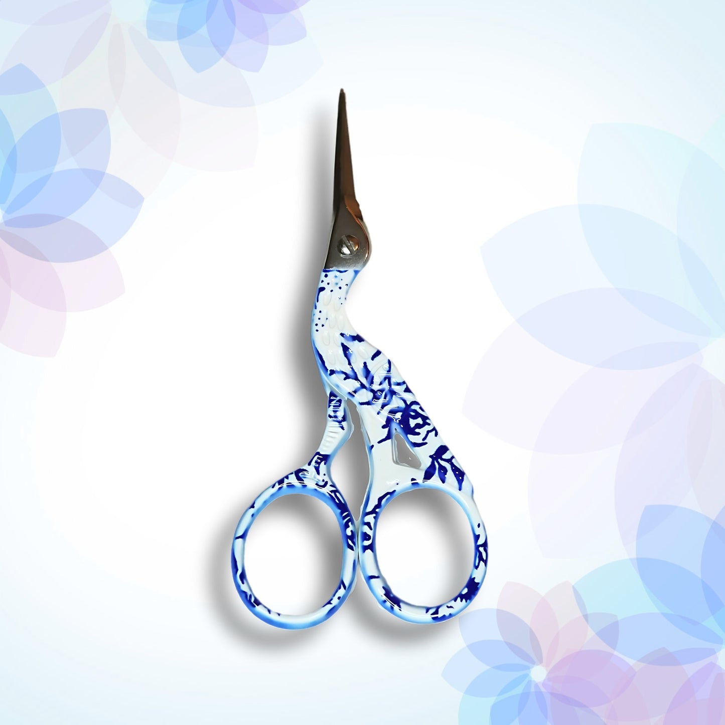 Decorative blue floral mini scissors