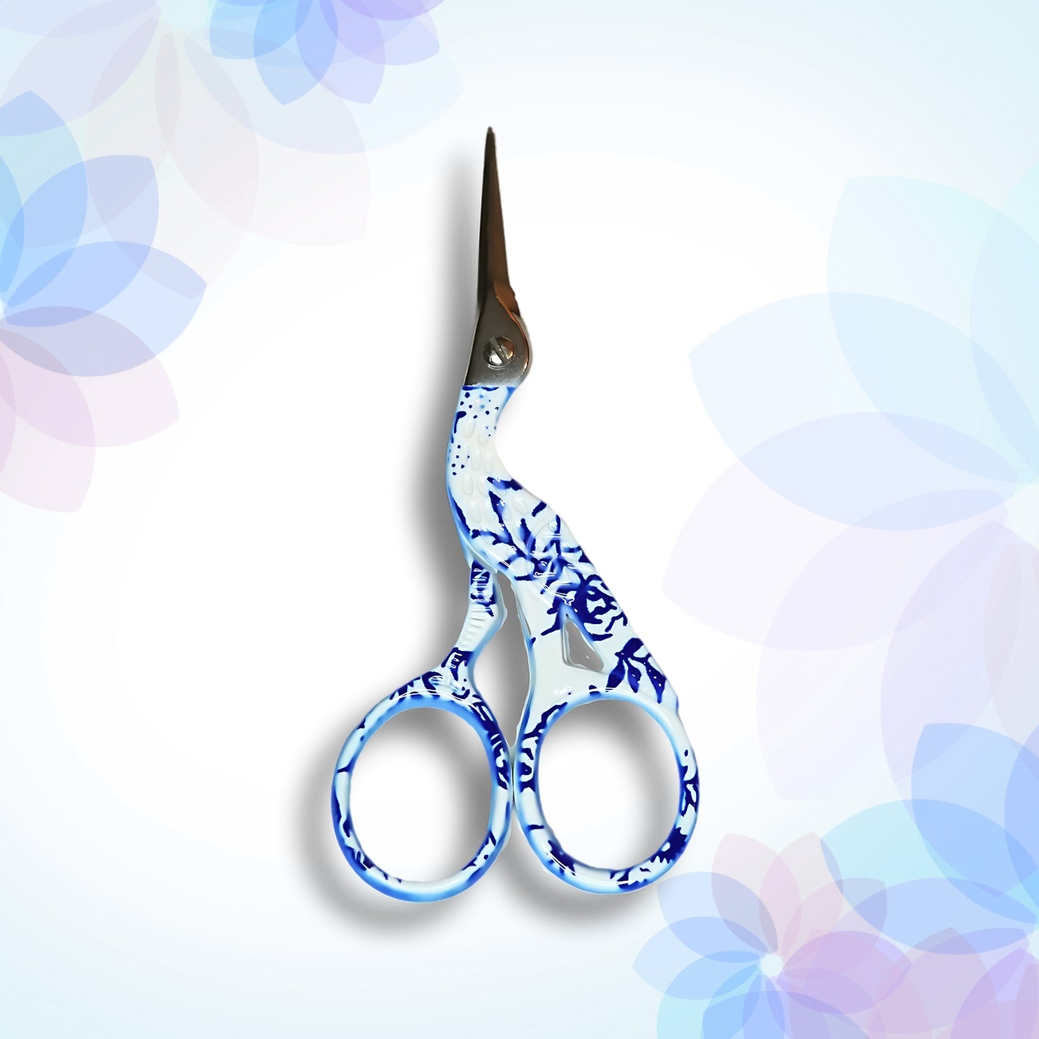 Decorative blue floral mini scissors